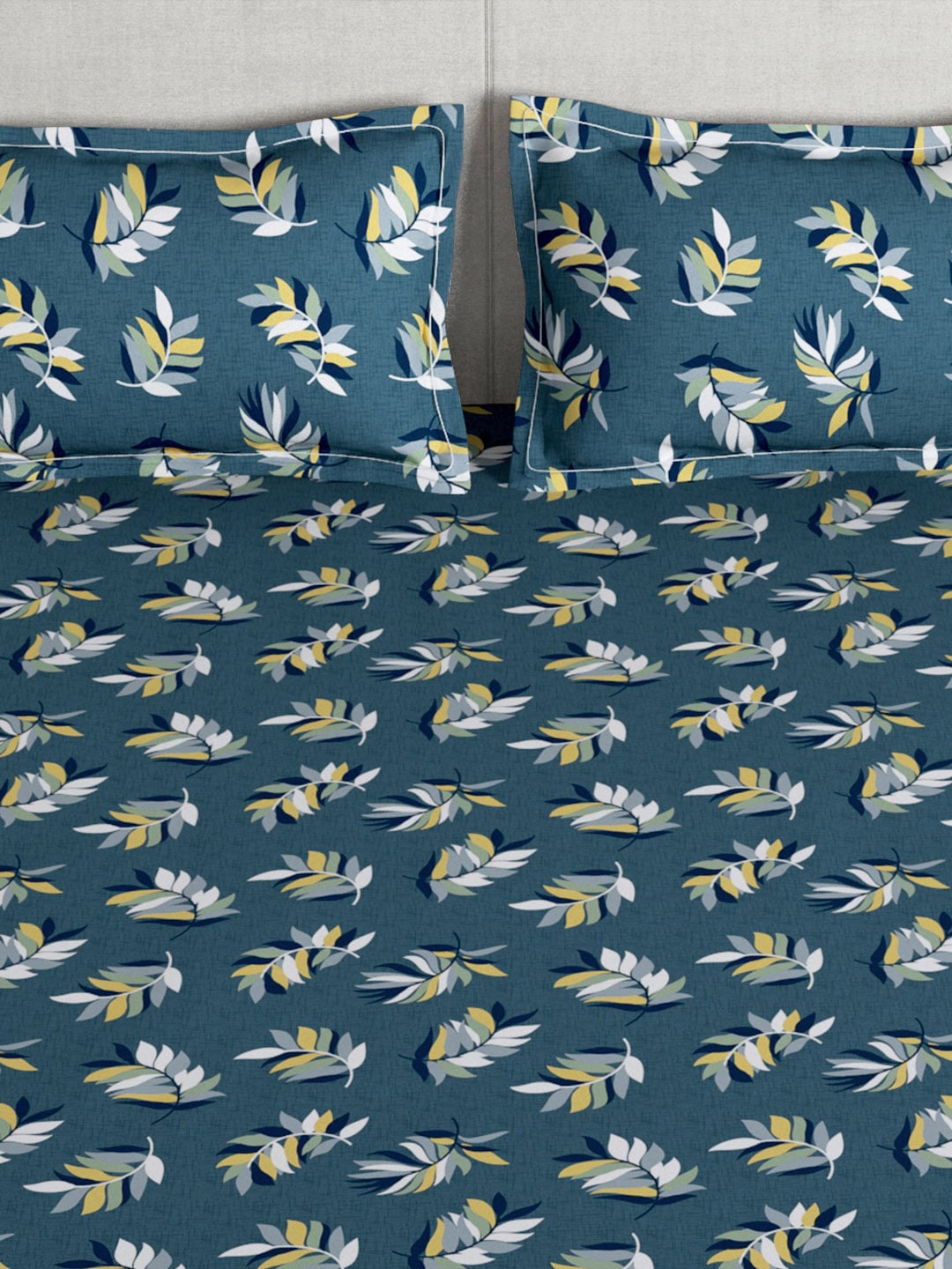 Story@home Arena Grey & Yellow Floral Printed 180 TC Queen Bedsheet & 2 Pillow Covers  Grab2Buy Story@home Grab2Buy