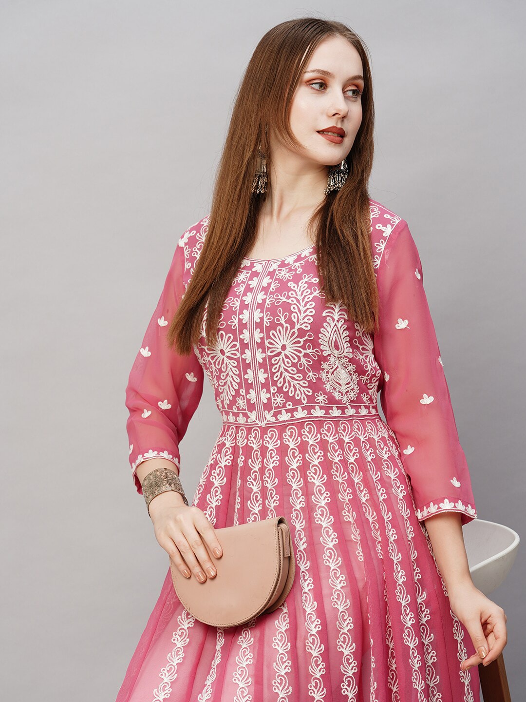 Kalini Ethnic Embroidered Thread Work Anarkali Kurta - Grab2buy