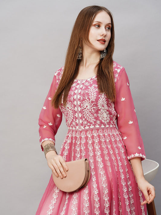 Kalini Ethnic Embroidered Thread Work Anarkali Kurta - Grab2buy