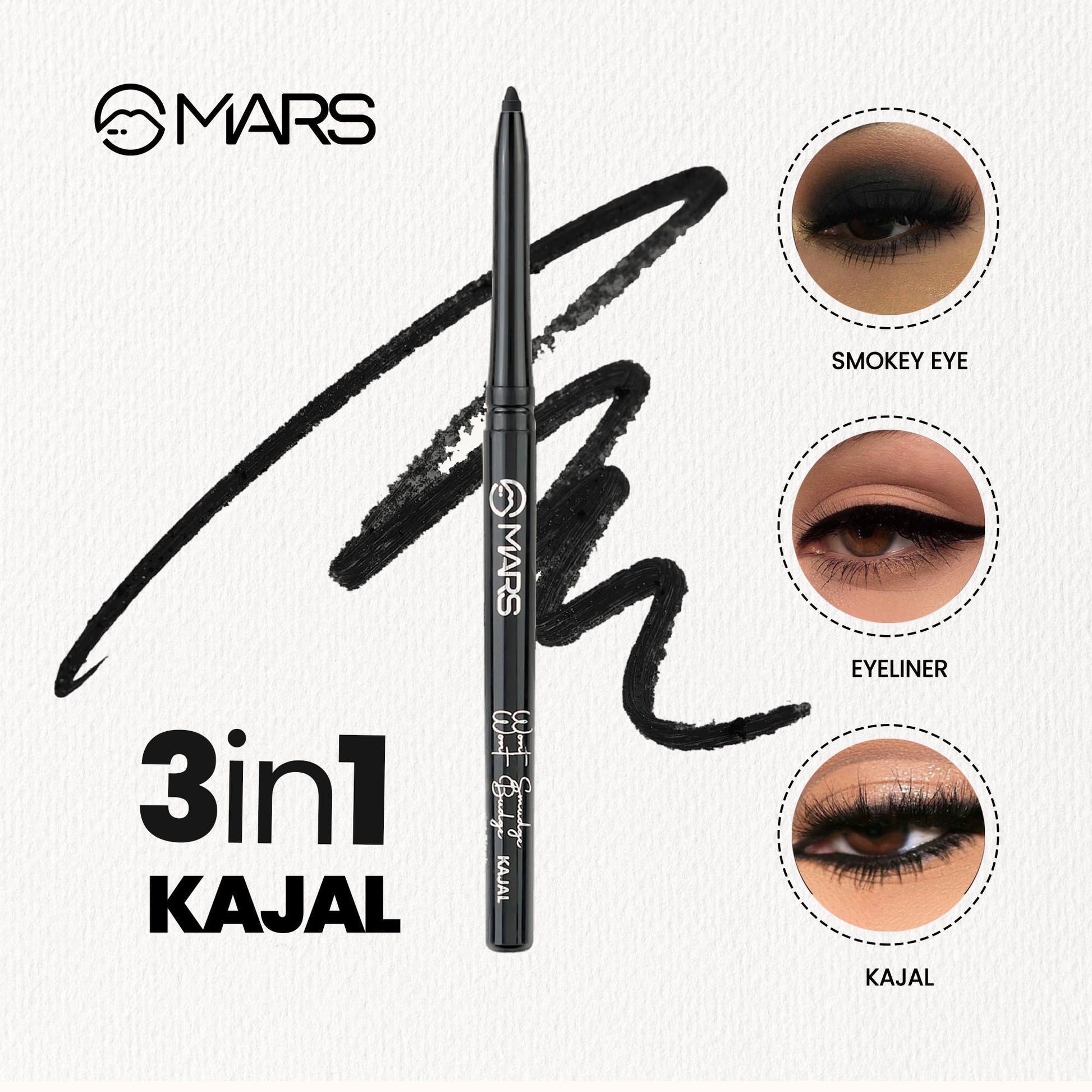MARS Cosmetics Won't Smudge Won't Budge Kajal - Black 