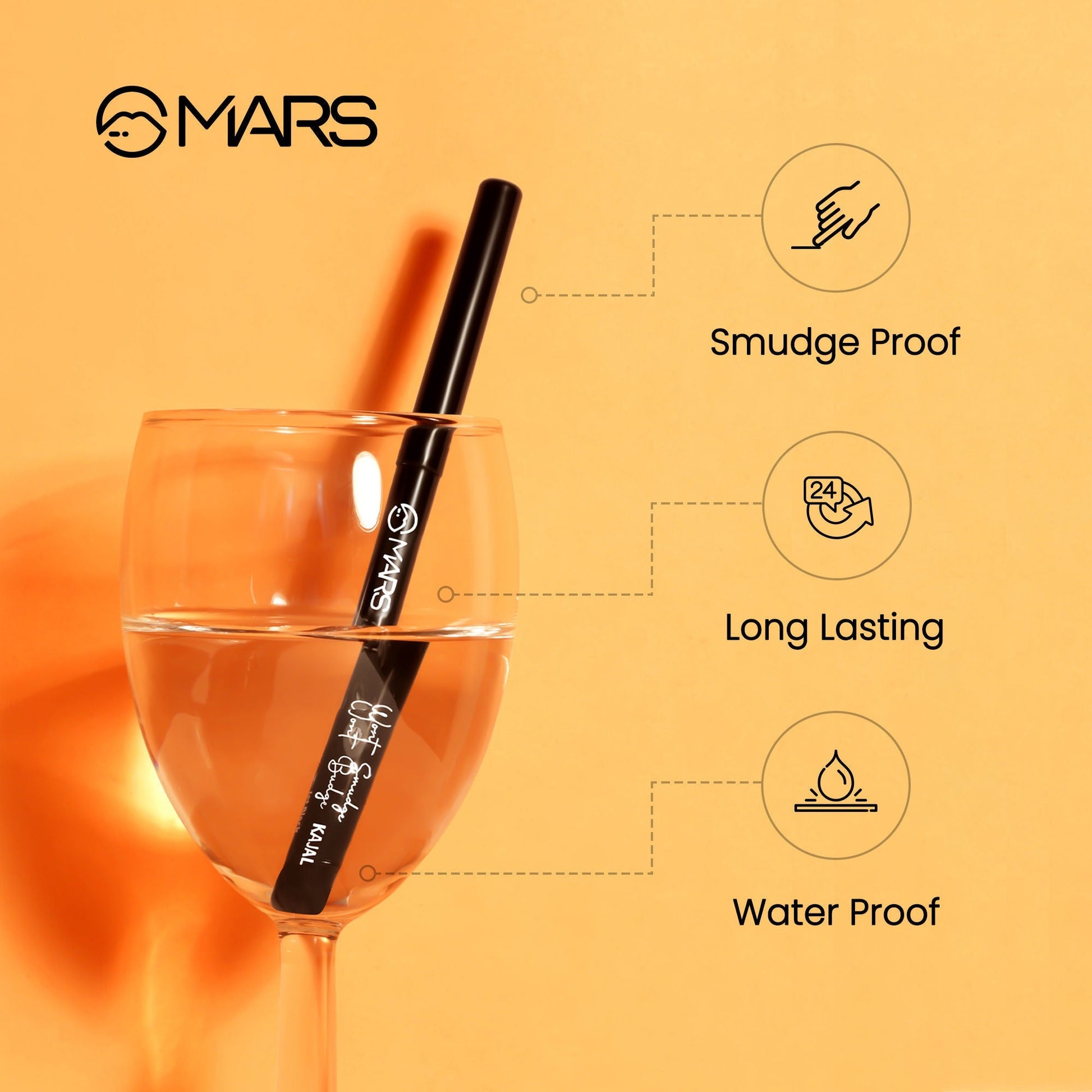 MARS Cosmetics Won't Smudge Won't Budge Kajal - Black 