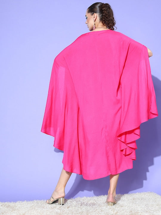 InWeave Fuchsia Rayon Cowel Style Kaftan 