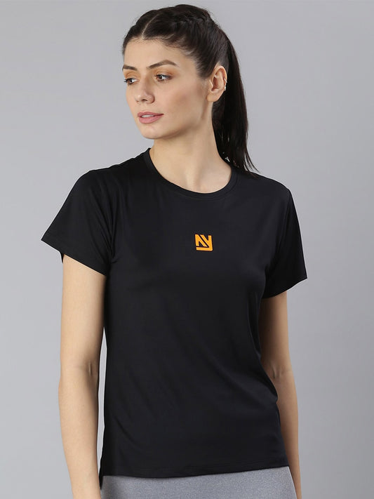 MKH Women Round Neck High Low Dri-FIT T-shirt 