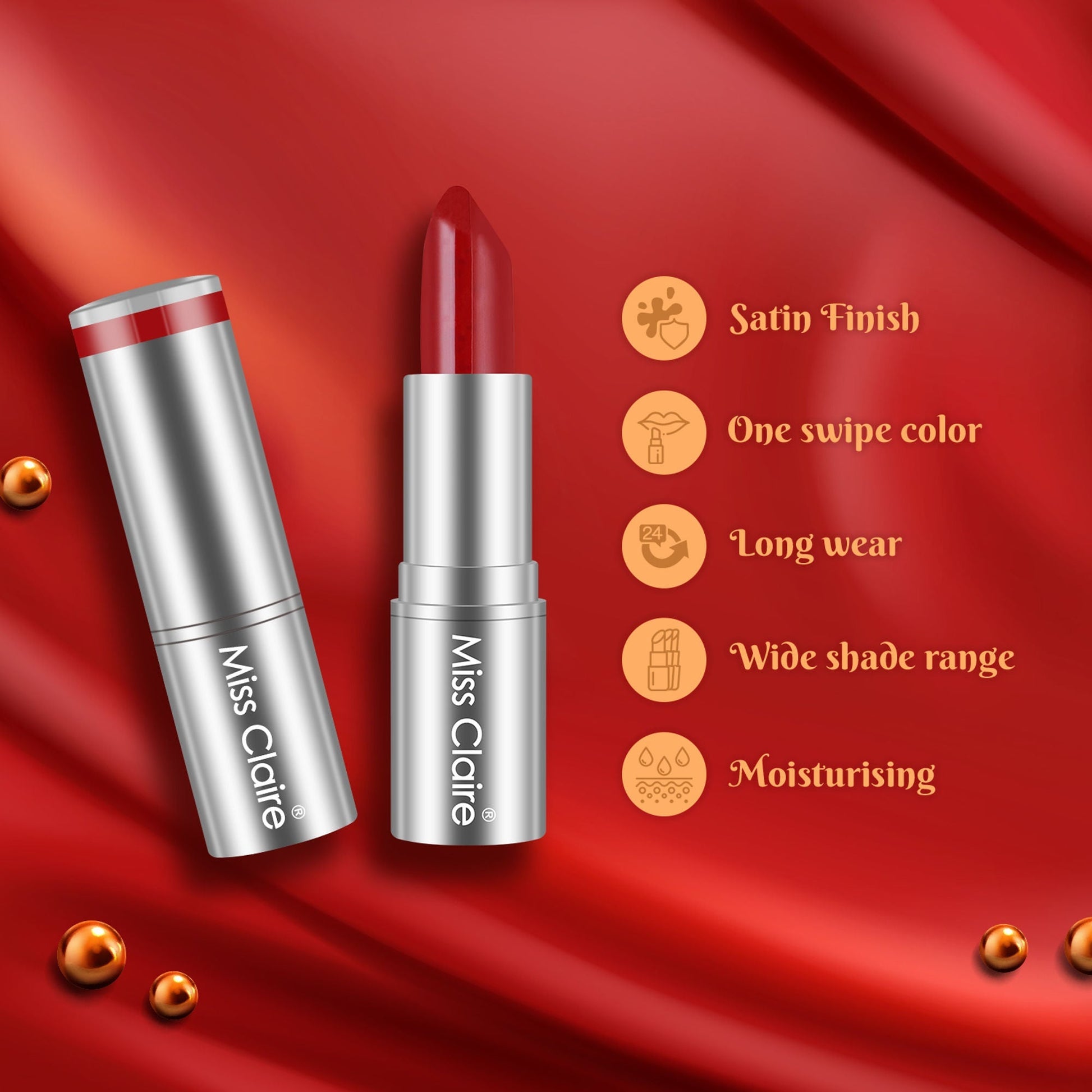 Miss Claire Color Rich Lipstick - 14 | Swadesiicart