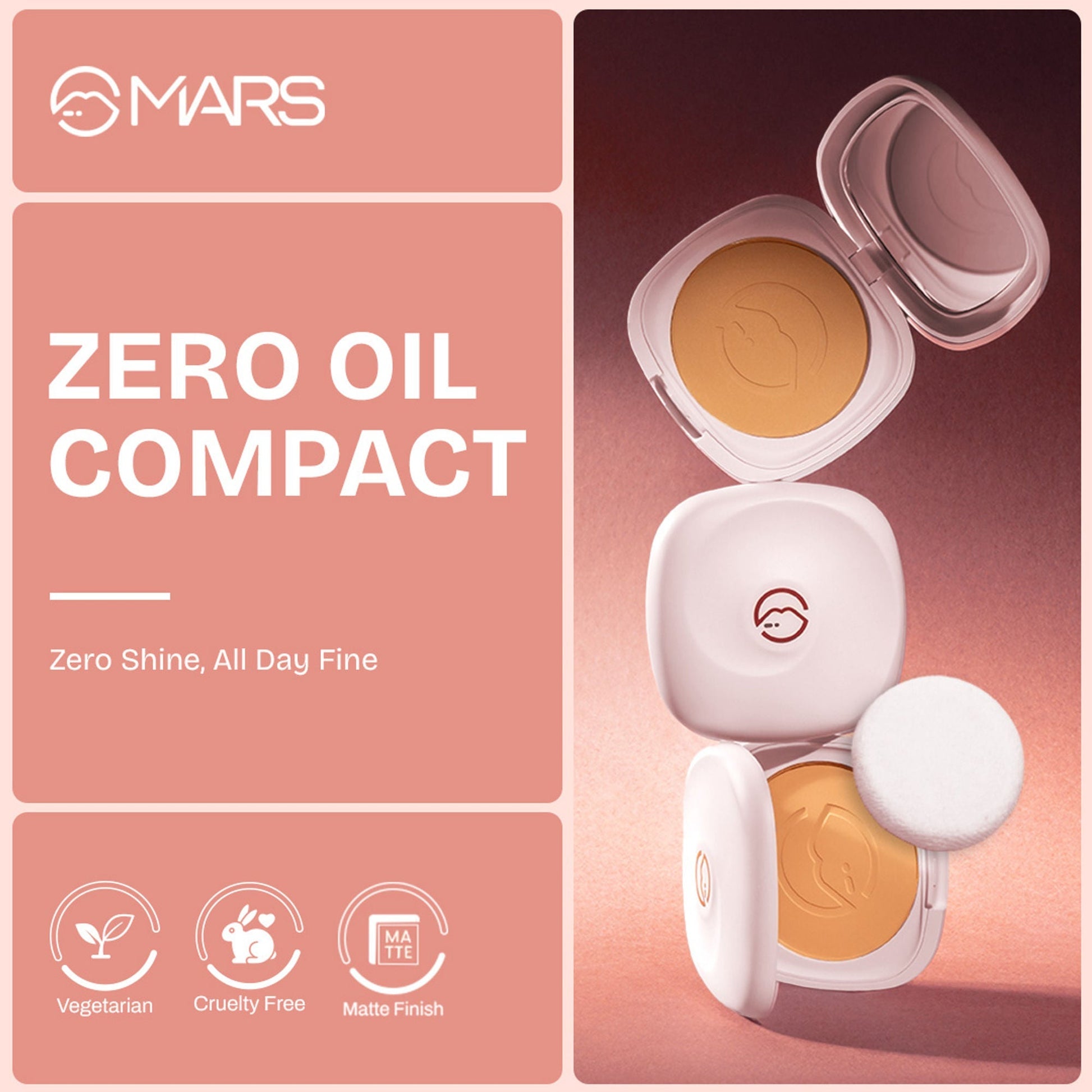 MARS Cosmetics Zero Oil Compact Powder - 05-Honey 