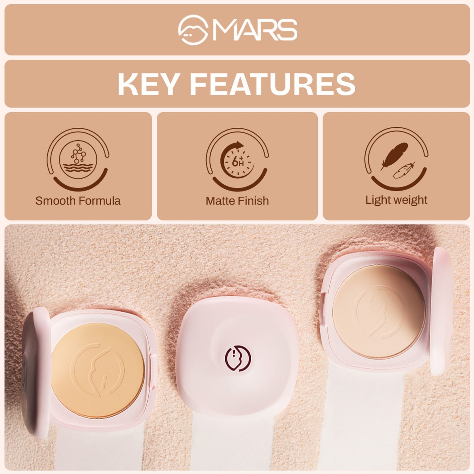 MARS Cosmetics Zero Oil Compact Powder - 05-Honey 