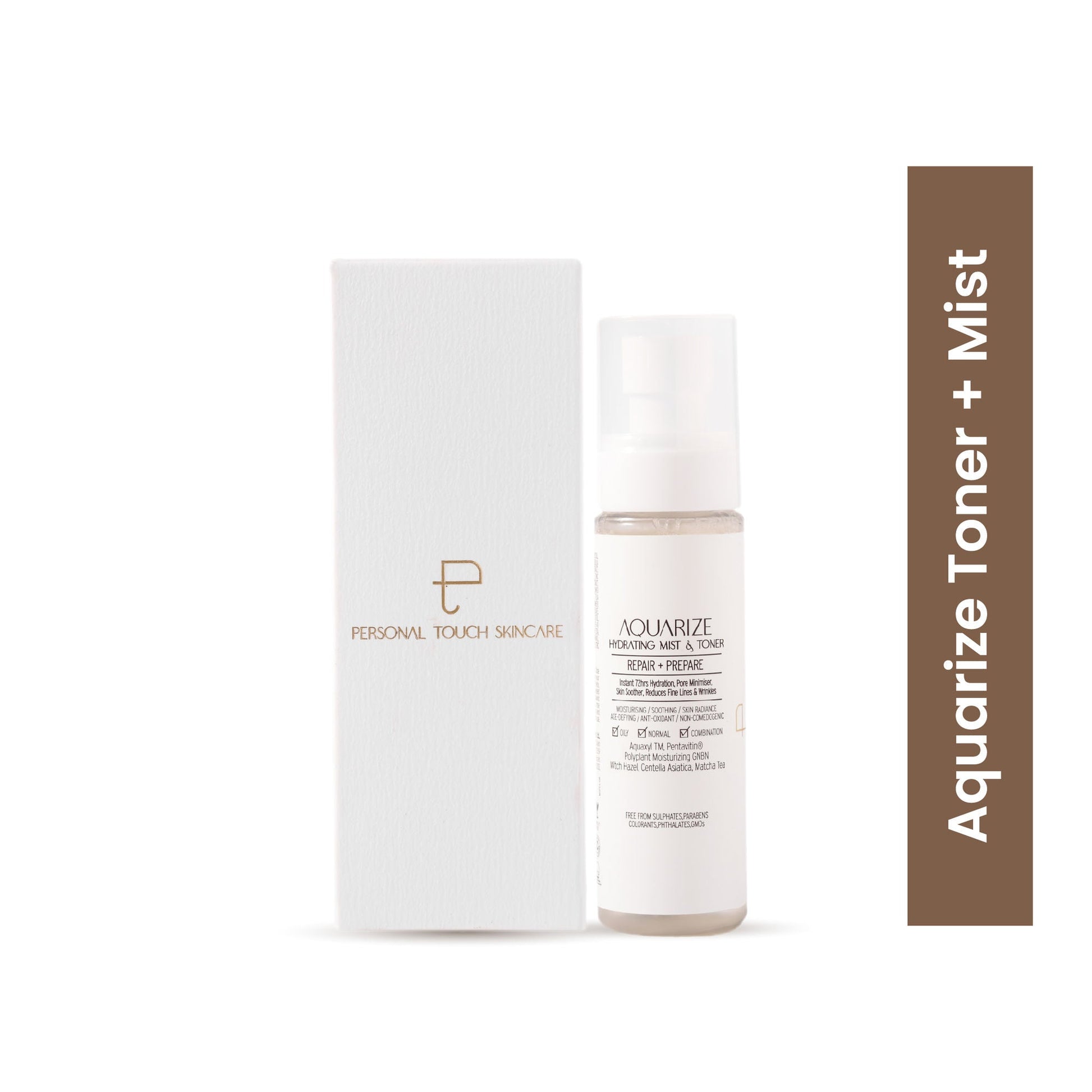 Personal Touch Skincare Aquarize Toner + Mist With Hyaluronic Acid For Normal, Oily, Dry & Sensitive Skin