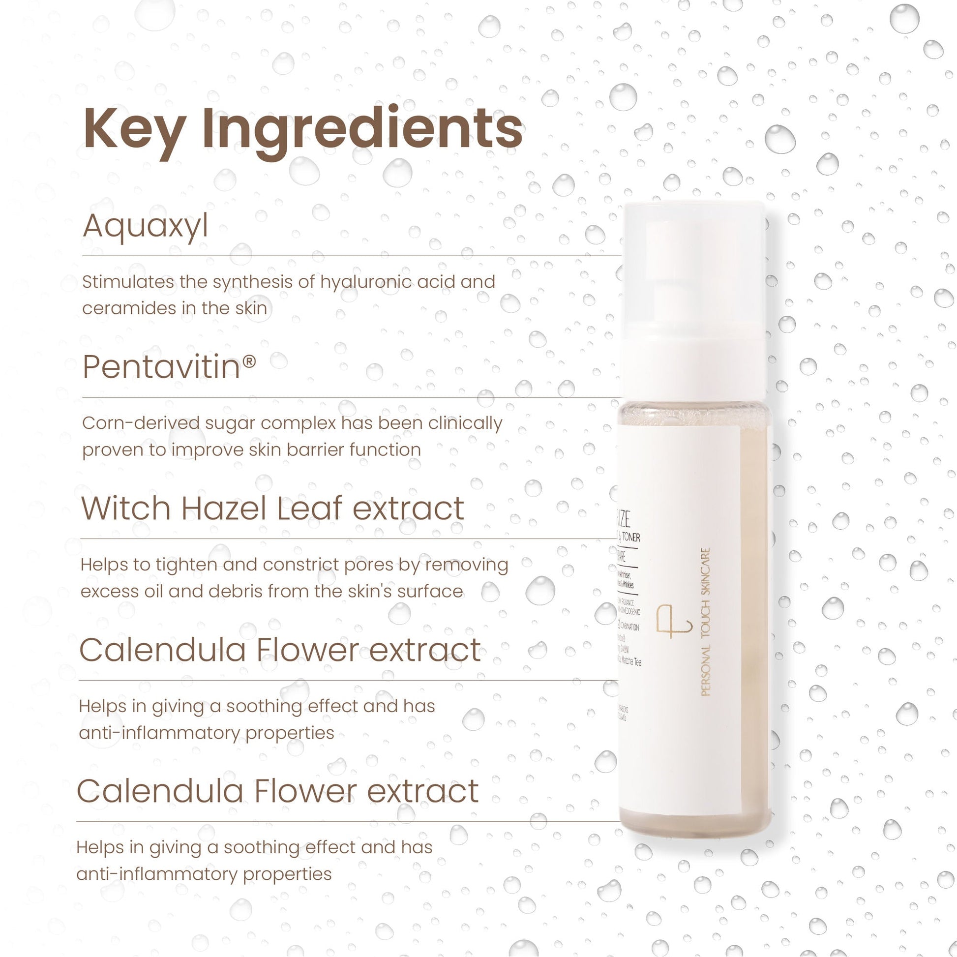 Personal Touch Skincare Aquarize Toner + Mist With Hyaluronic Acid For Normal, Oily, Dry & Sensitive Skin