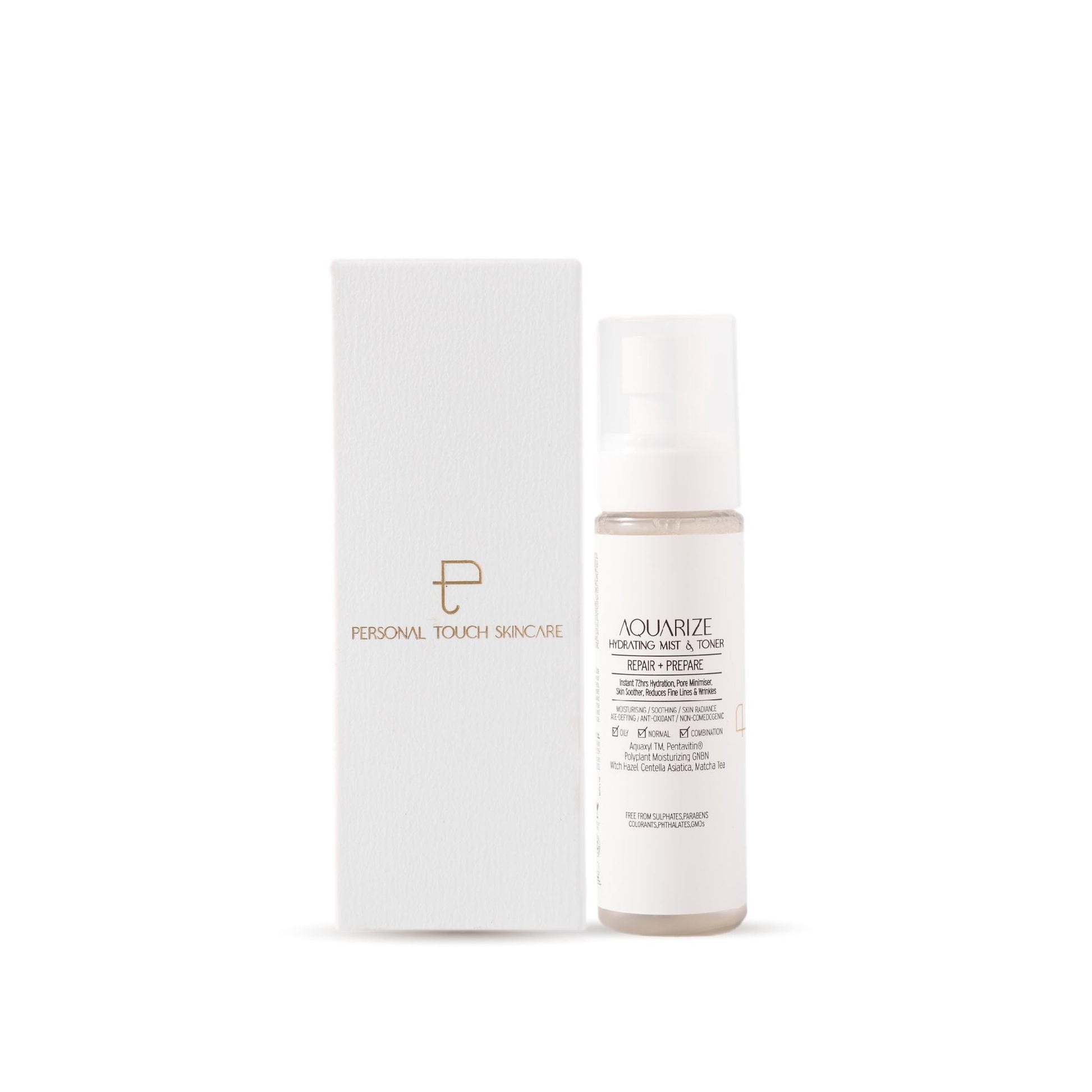 Personal Touch Skincare Aquarize Toner + Mist With Hyaluronic Acid For Normal, Oily, Dry & Sensitive Skin