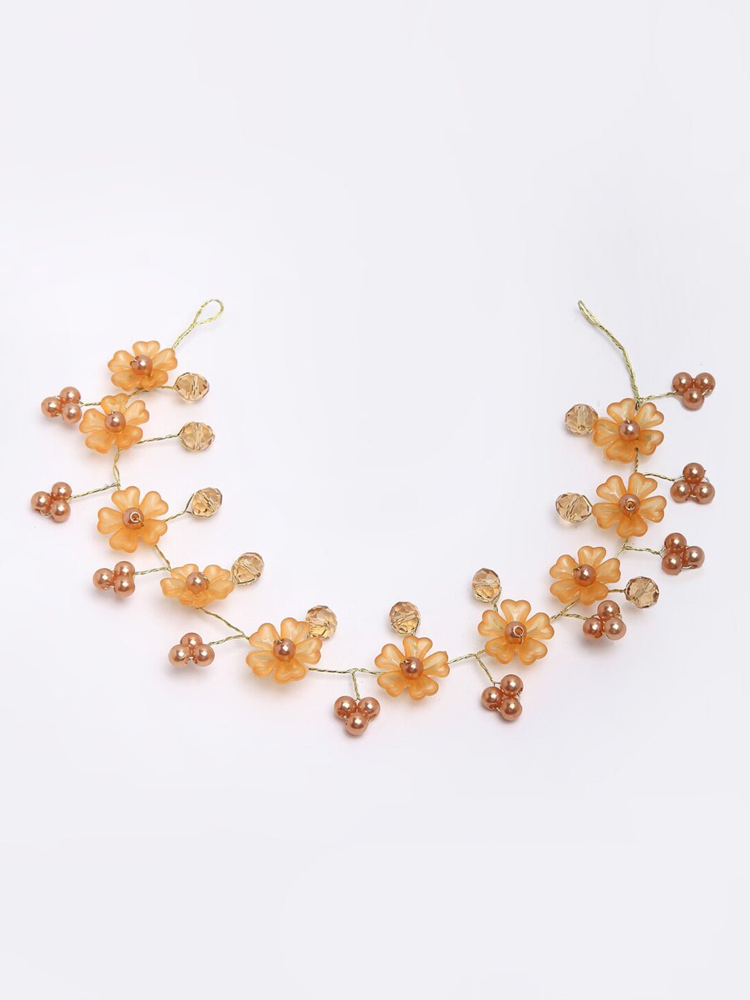 Panash Women Gold-Toned & Yellow Beaded Tiara - Grab2buy