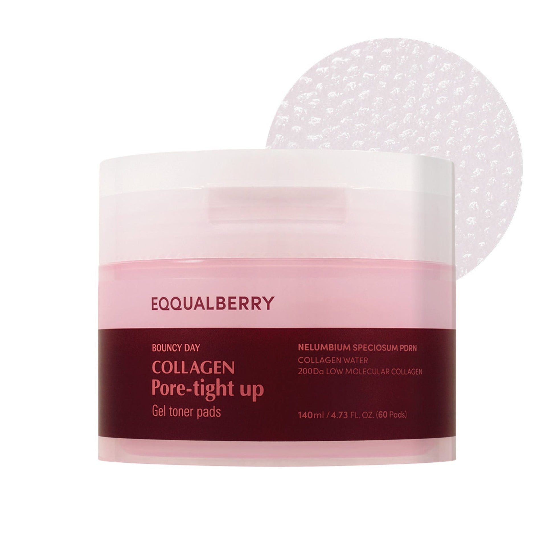 Eqqualberry Collagen Pore Tight-Up Gel Toner Pads – Hydrates & Refines Pores
