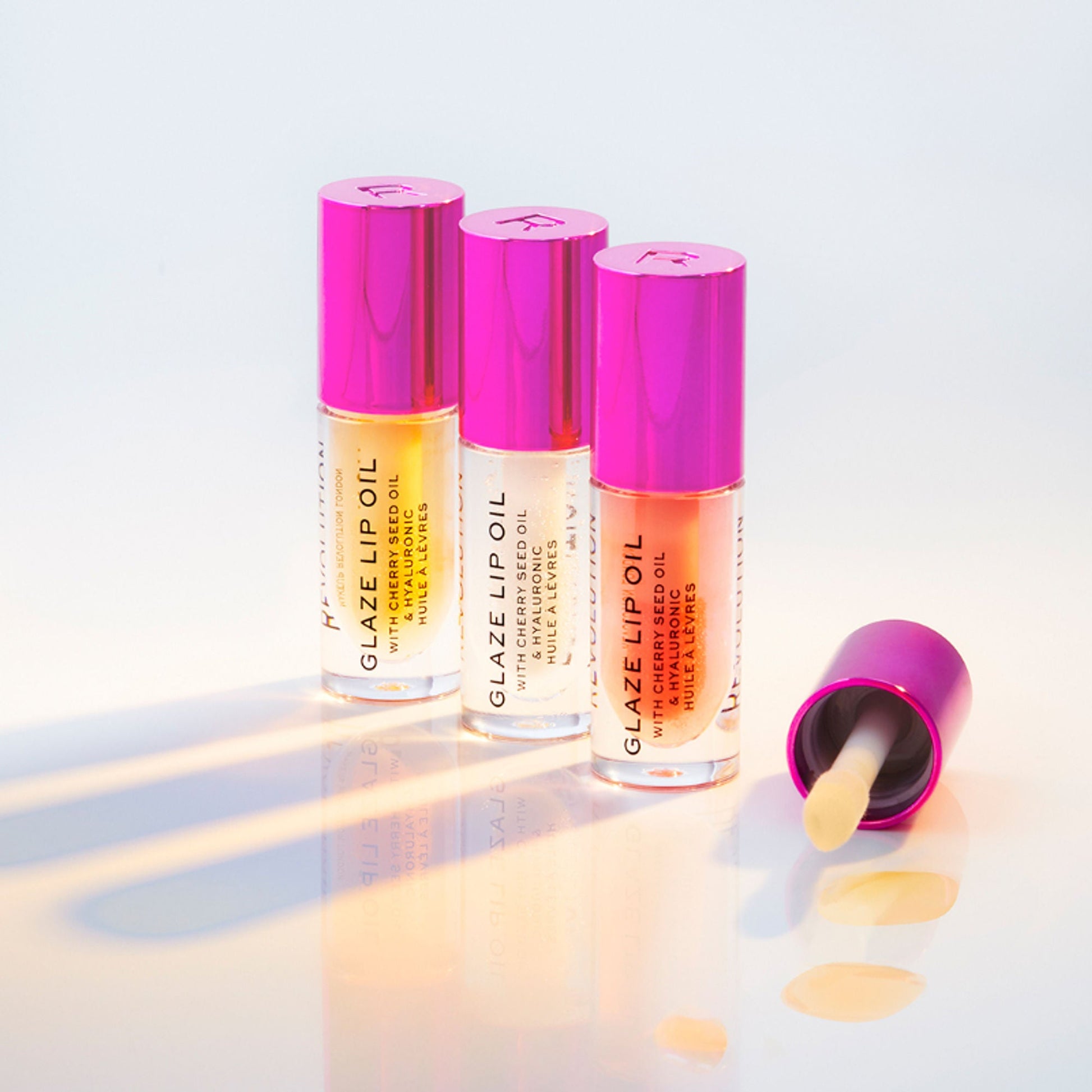 Makeup Revolution Glaze Lip Oil Intense Nourishment With Hyaluronic Acid Vitamin E - Lust Clear