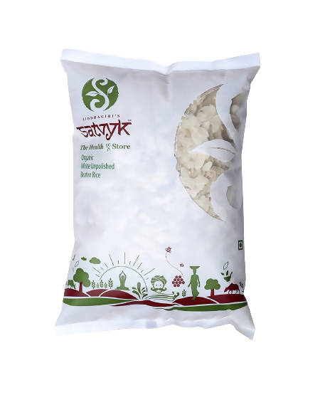 Siddhagiri's Satvyk Organic White Unpolished beaten Rice (Poha) 