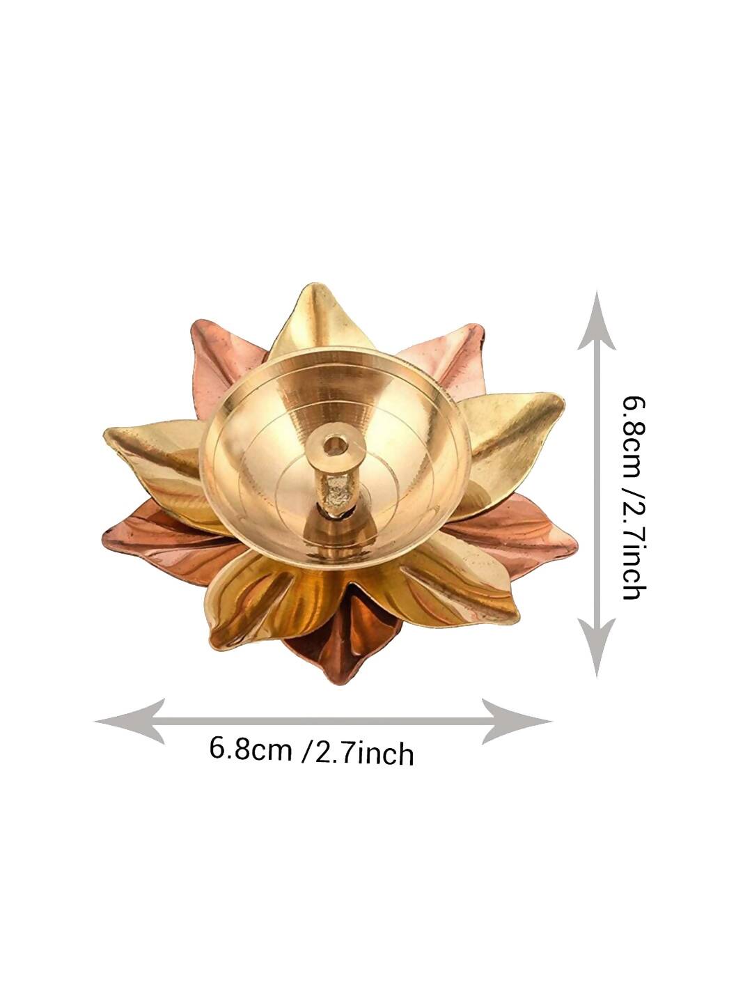 Tied Ribbons Gold-toned & Rose Gold-Toned 4 Pieces Antique Lotus Akhand Brass Diyas 