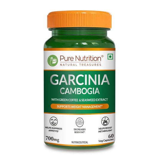 Pure Nutrition Garcinia Cambogia with Green Coffee & Seaweed Extract Capsules Genie India