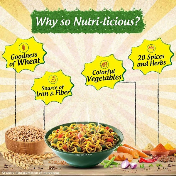 Maggi Nutri-Licious Masala Atta Noodles - Veg 290 Gms Pouch 