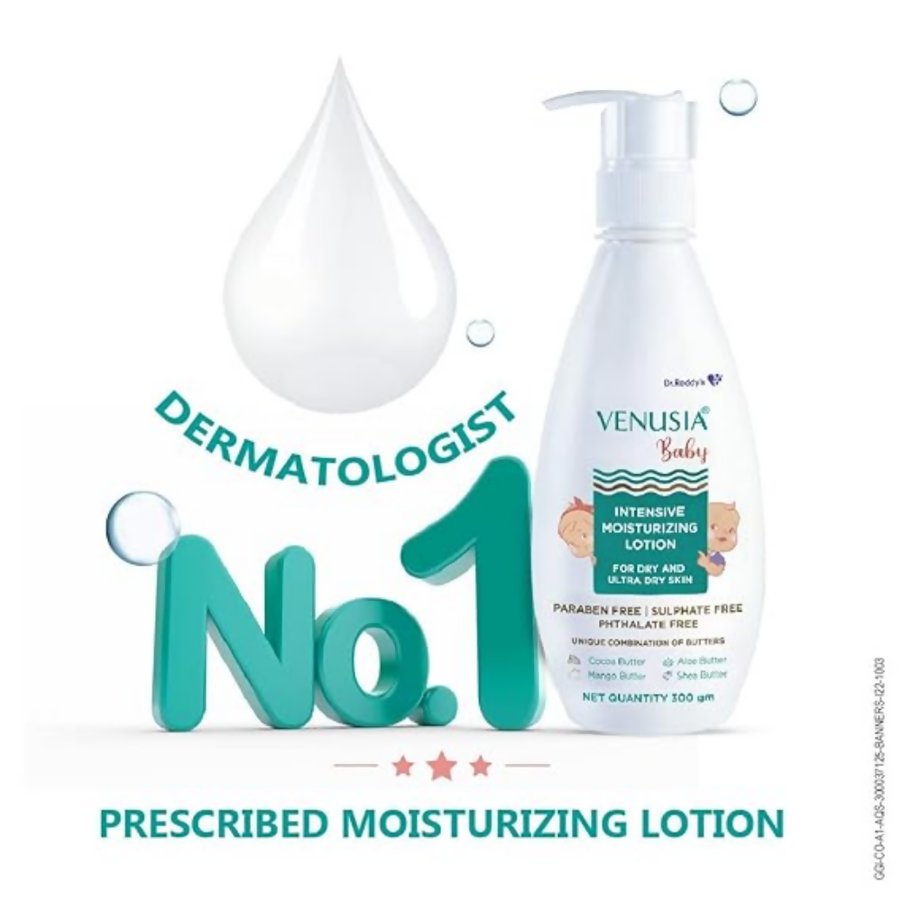 Dr. Reddy's Venusia Baby Intensive Moisturizing Lotion | For Dry & Ultra Dry Skin | Paraben, Sulphate & Phthalate-Free 