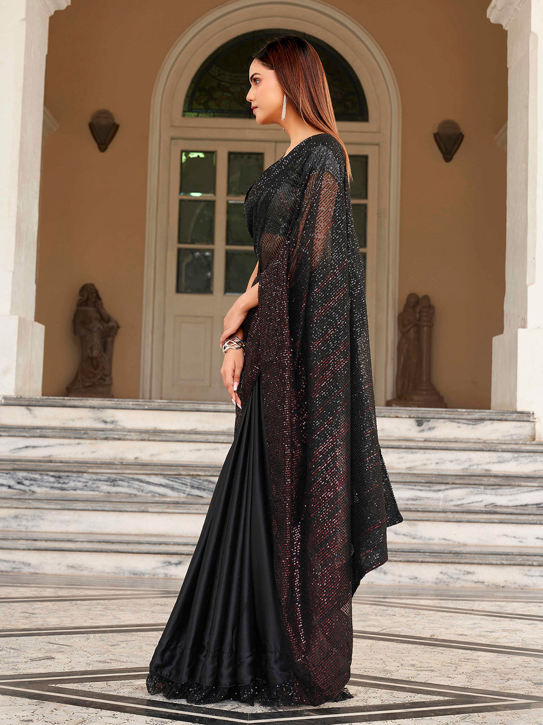 Tikhi Imli Sequinned Satin Heavy Work Grab2Buy 