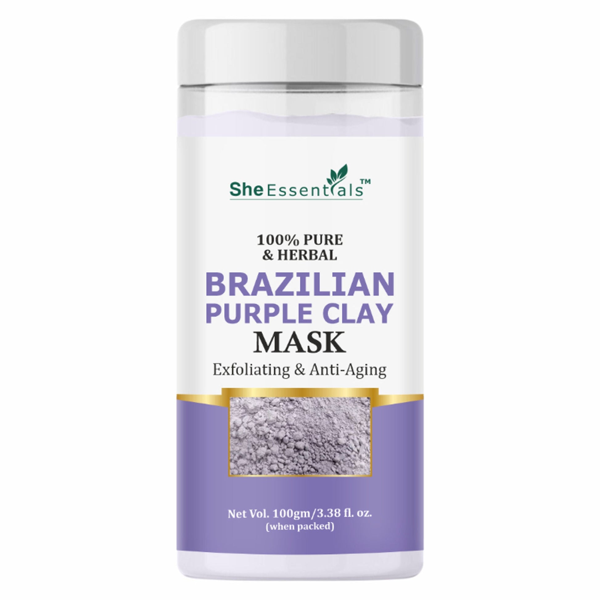 She Essentials Brazilian Purple Clay Mask For Brightening Skin