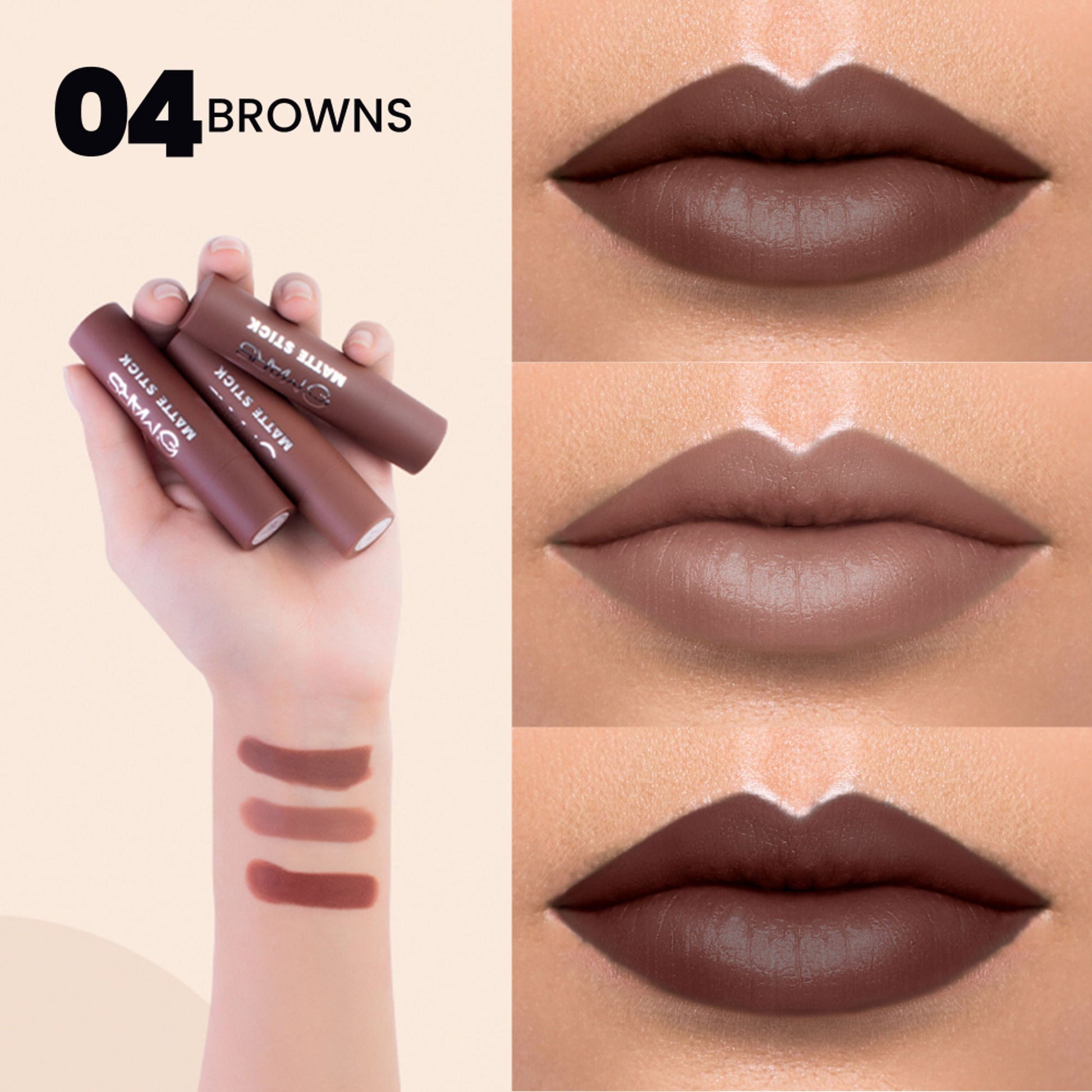 MARS Cosmetics Matte Lipsticks Box - 04 Browns 