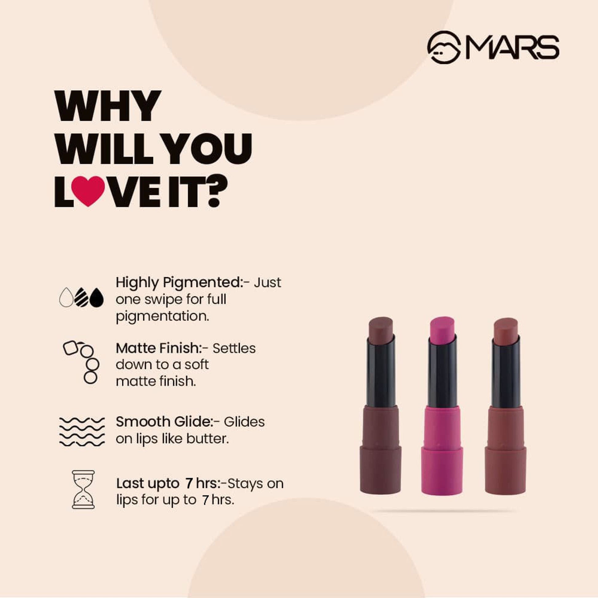 MARS Cosmetics Matte Lipsticks Box - All Rounder 