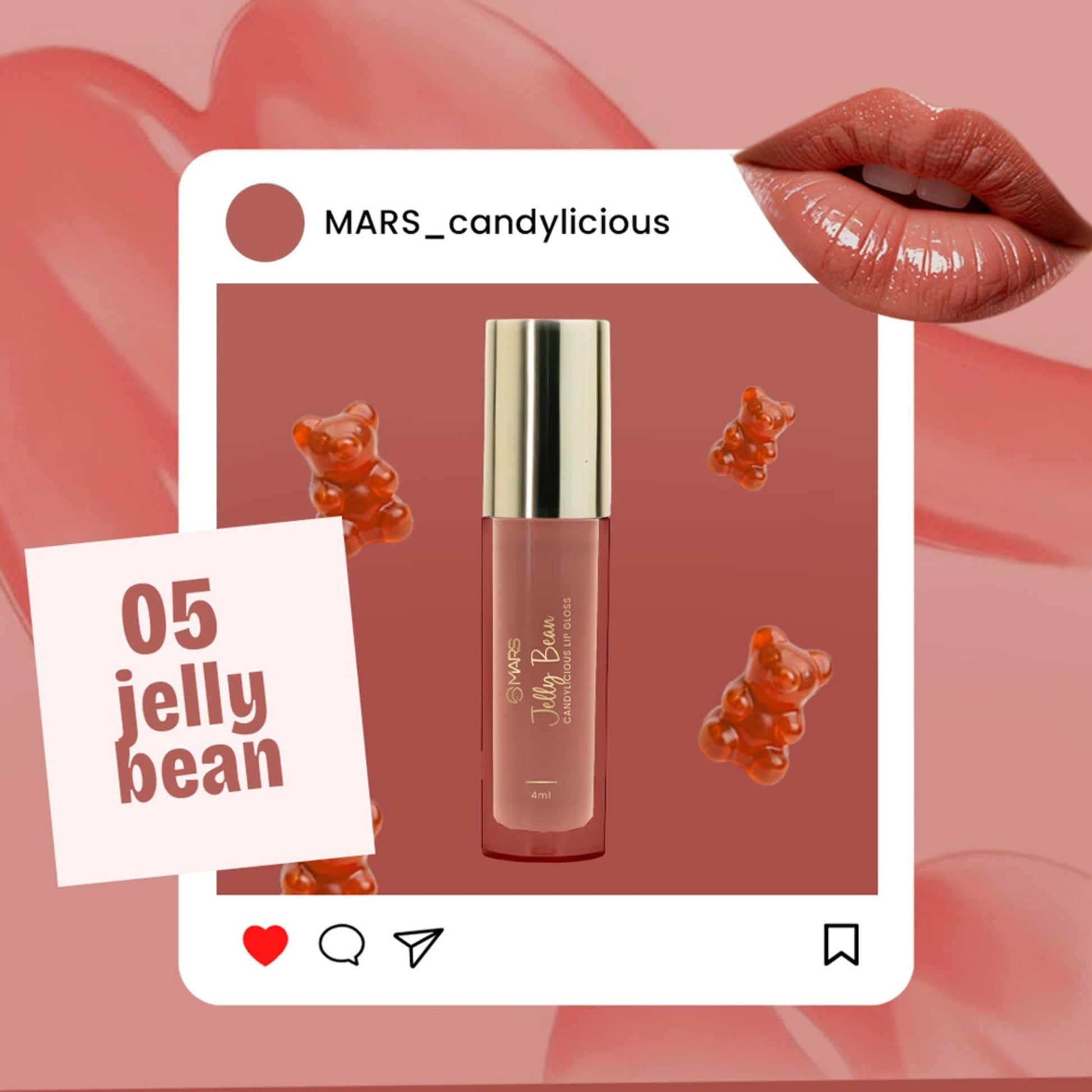 MARS Cosmetics Candylicious Colored Lip Gloss - Jelly Bean 