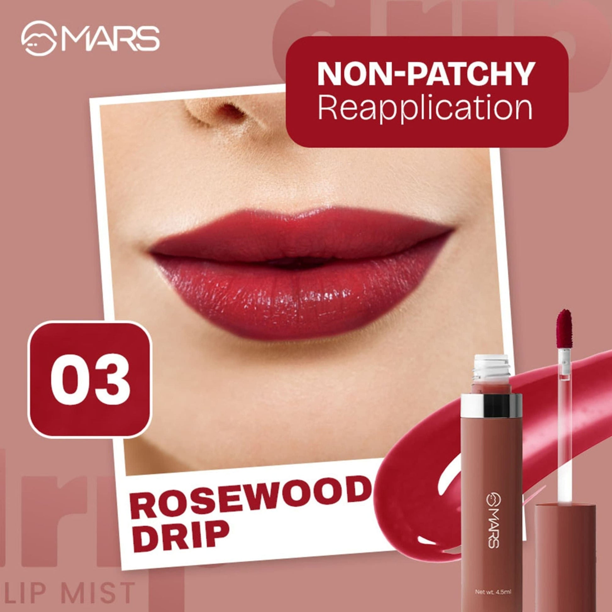 MARS Cosmetics Drip Lip Mist - 03 Rosewood Drip 