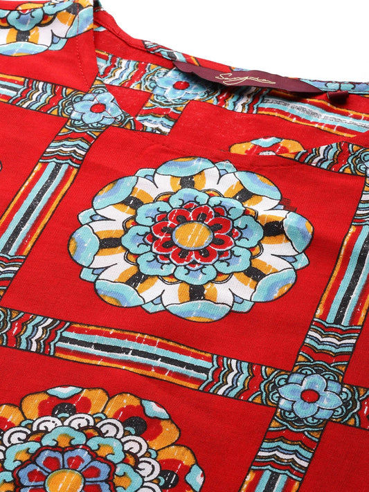 Sangria Women Ethnic Motifs Printed Kurta with Trousers - Grab2buy