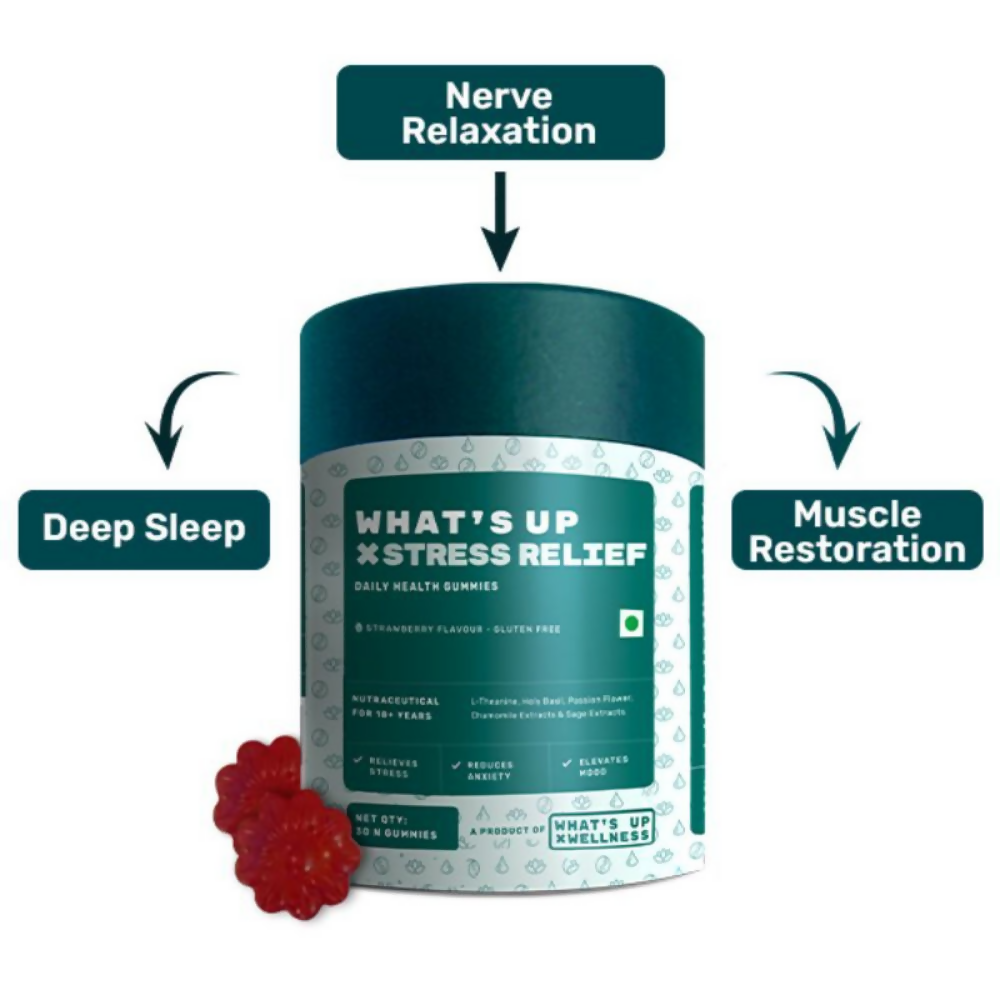What's Up Wellness Stress & Anxiety Relief Gummies - Strawberry Flavor 