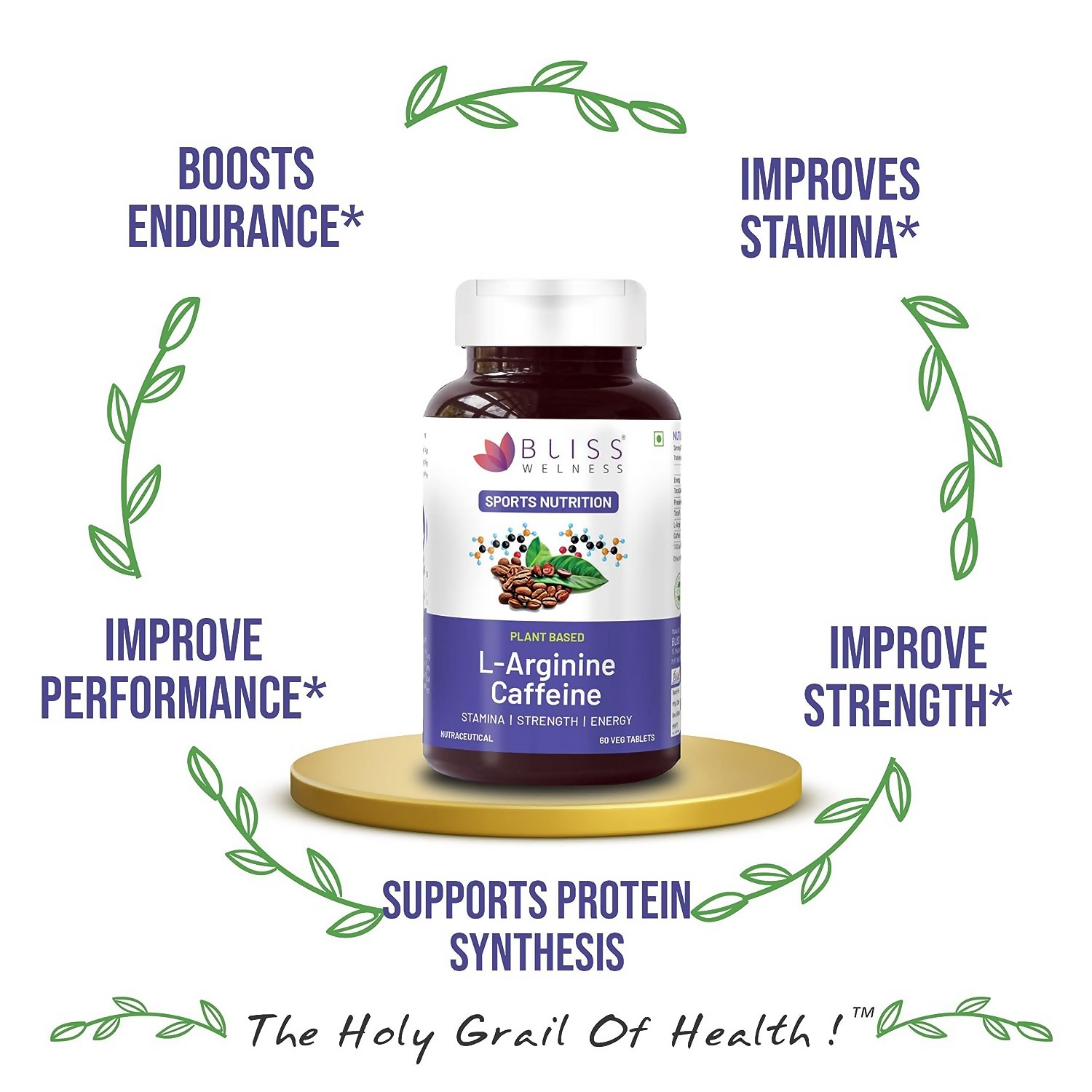 Bliss Welness L-Arginine Caffeine Tablets 