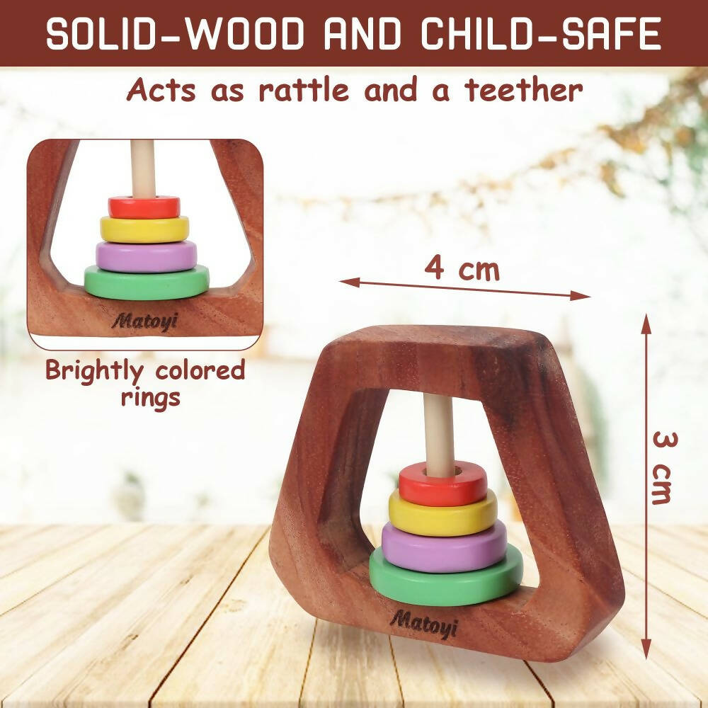 Matoyi Trapezium Wooden Baby Rattle - Grab2buy