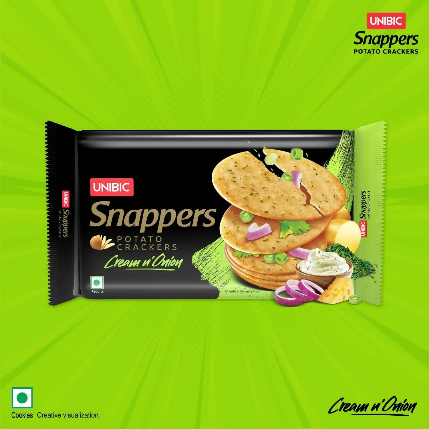 Unibic Foods Snappers Potato Crackers - Cream & Onion  Grab2Buy Unibic Grab2Buy
