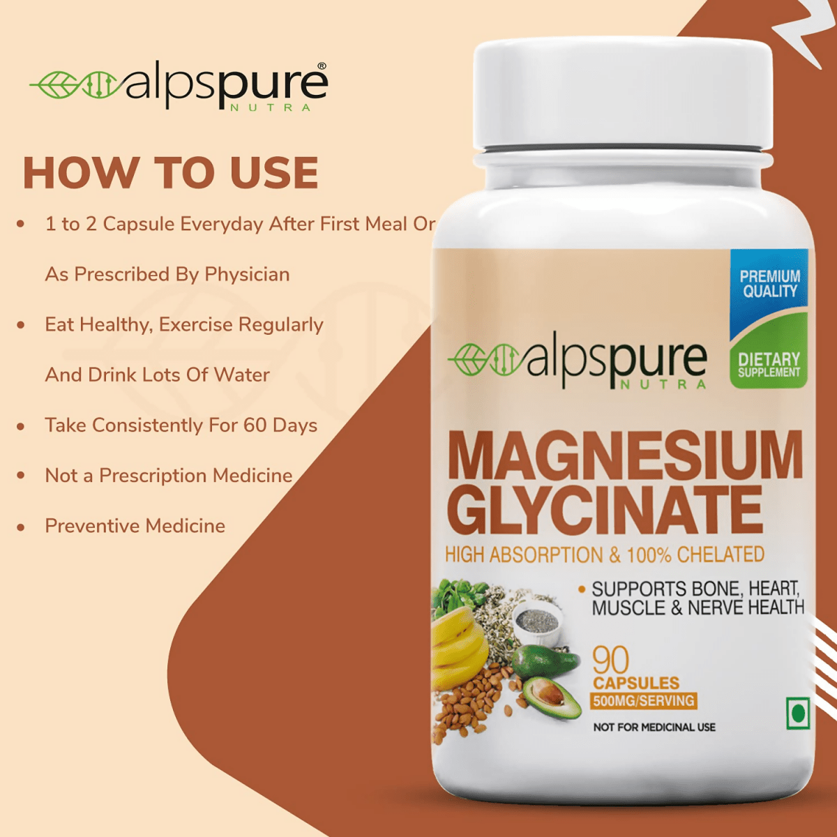 Alpspure Nutra Magnesium Glycinate Capsules - Grab2buy