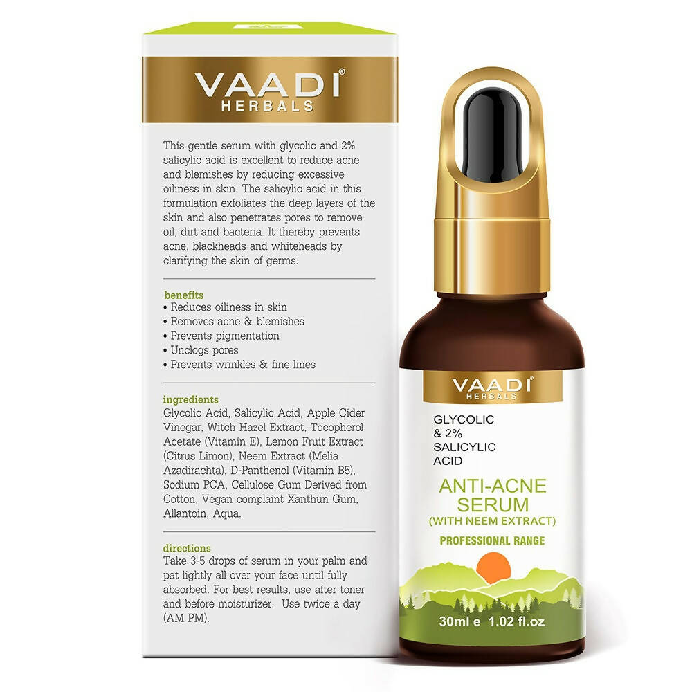 Vaadi Herbals Anti-Acne Serum With Glycolic & 2% Salicylic Acid  Grab2Buy Vaadi Herbals Grab2Buy