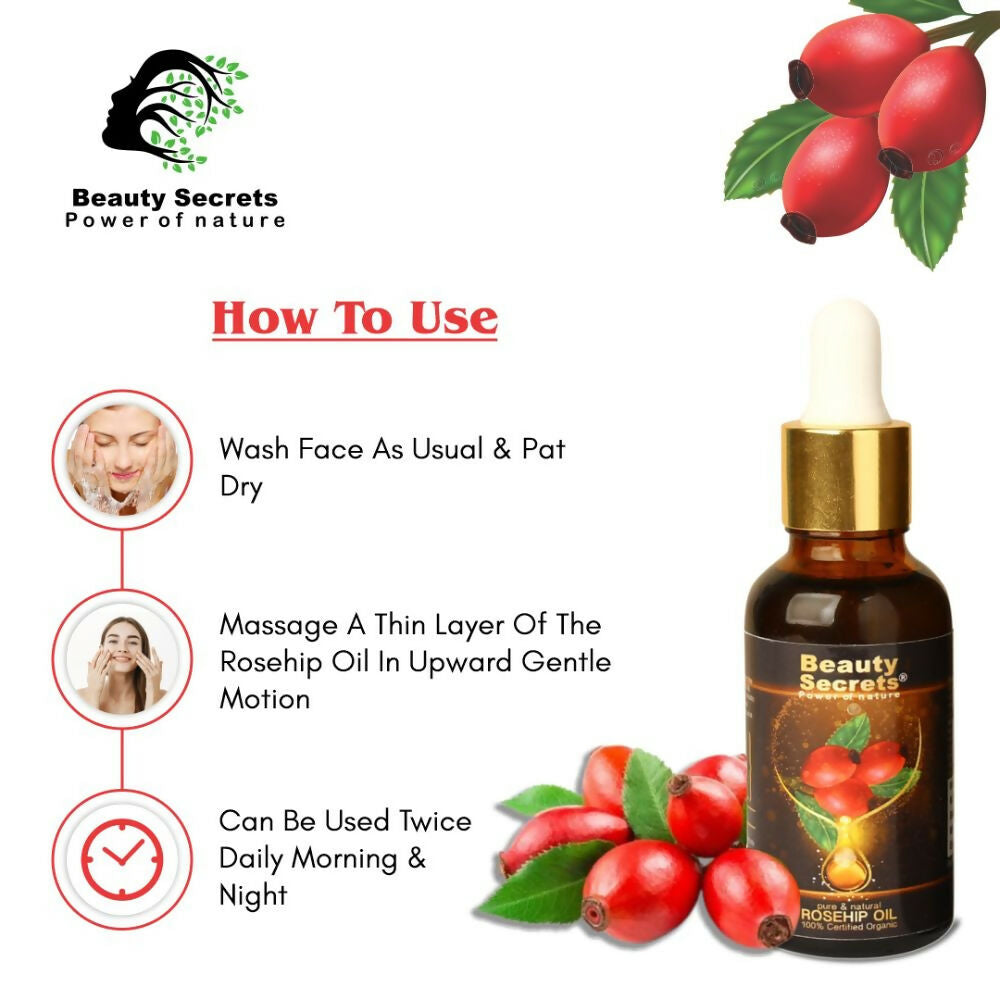Beauty Secrets Certified Organic Rosehip Oil for Face and Body  Grab2Buy Beauty Secrets Grab2Buy