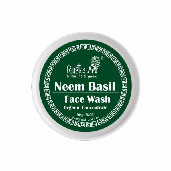 Rustic Art Neem Basil Face Wash Organic Concentrate - Grab2buy