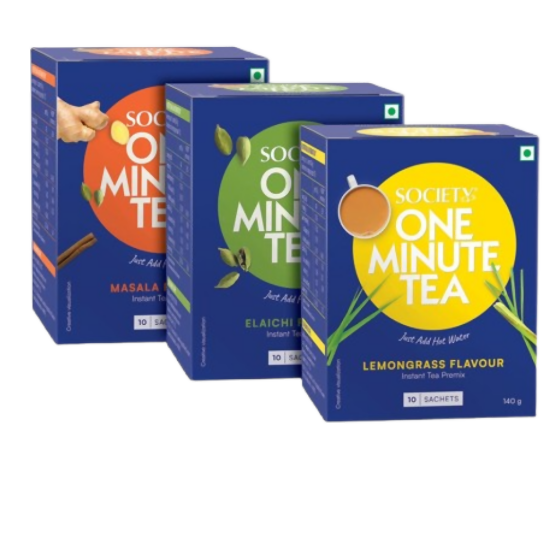 Society OMT Masala&OMT Elaichi&OMT Lemongrass Flavour Tea Premix Combo 