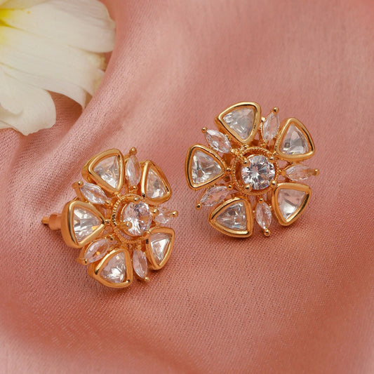 Round Kundan Studs (Gold) - Ruby Raang - Grab2buy