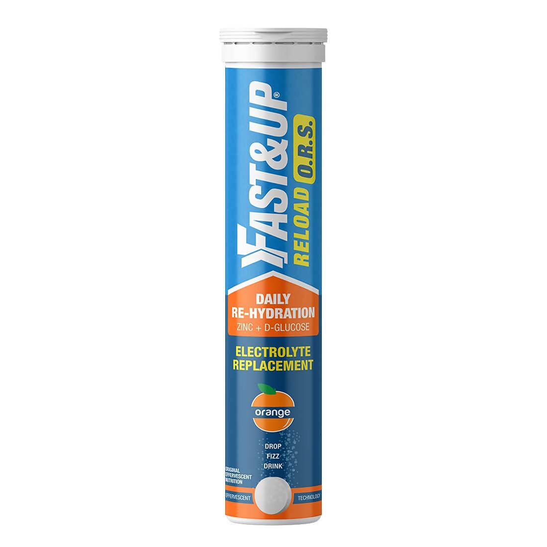 Fast&Up Reload O.R.S Effervescent Electrolyte Tablets - Orange 