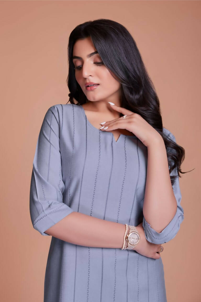 Aastha Fashion Women's Purple Viscose Solid Kurti with Bottom - Grab2buy