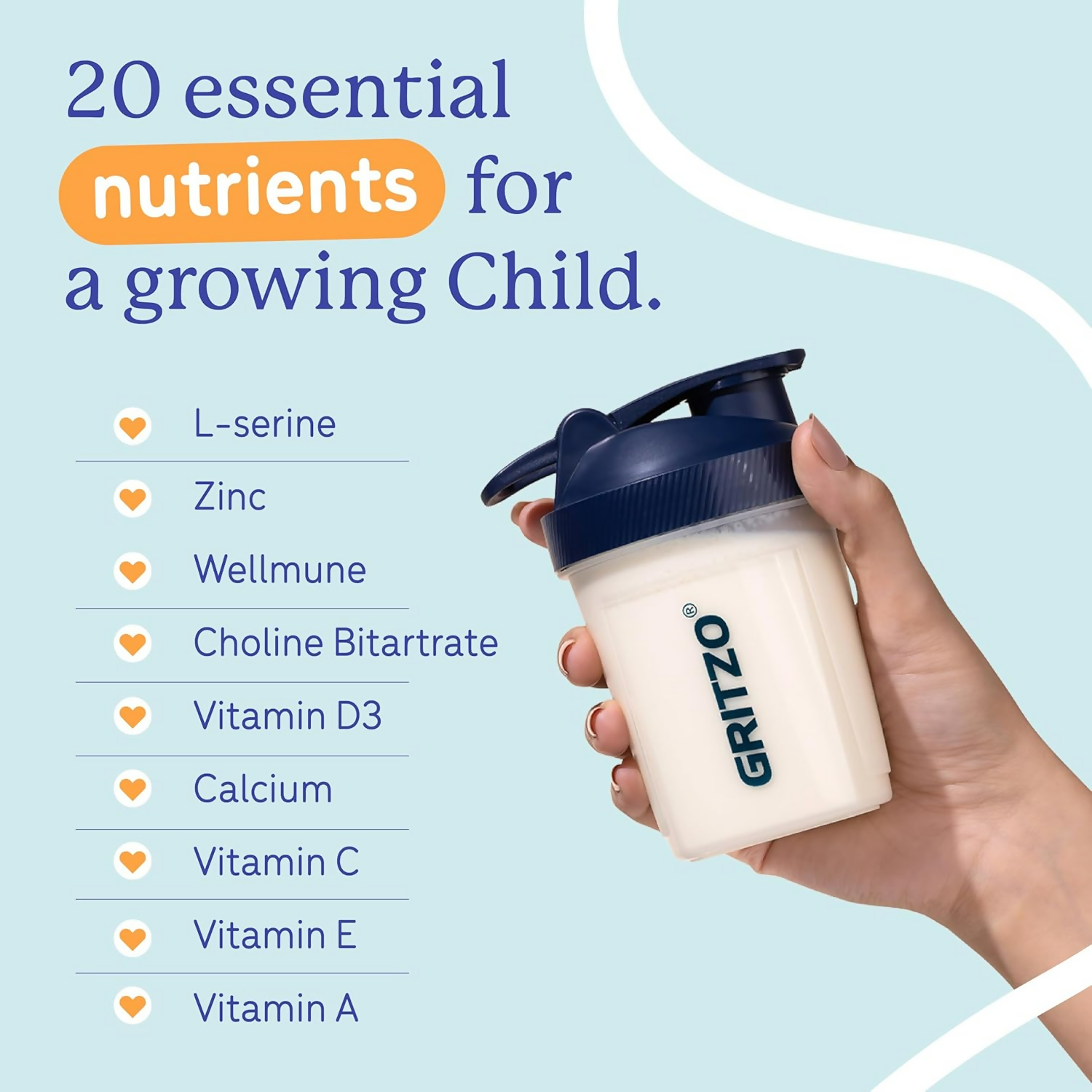Gritzo SuperMilk Overall Growth (2-6y Boy & Girl), 6g Protein Powder (Creamy Vanilla)