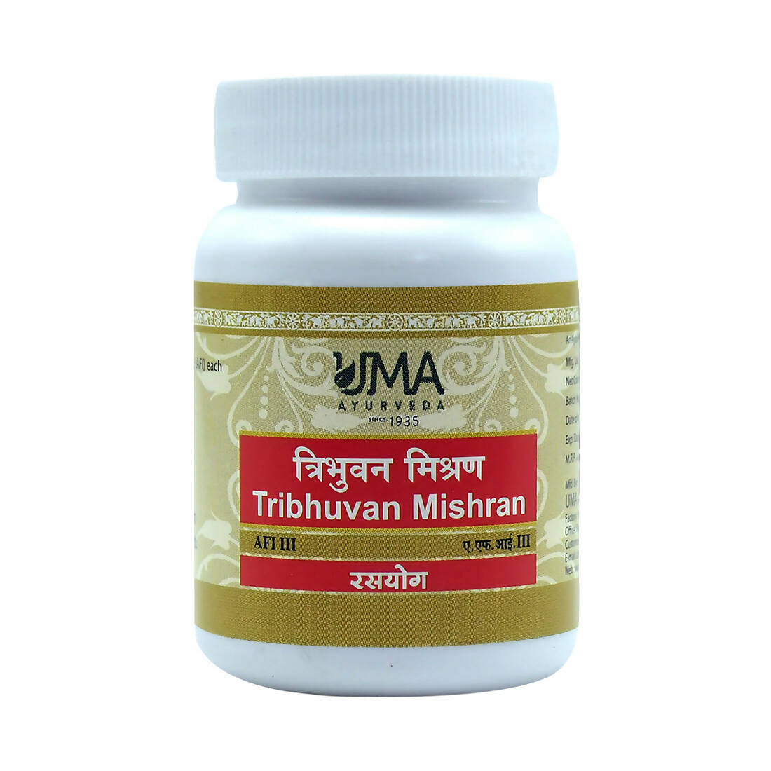 Uma Ayurveda Tribhuvan Mishran Tablets 