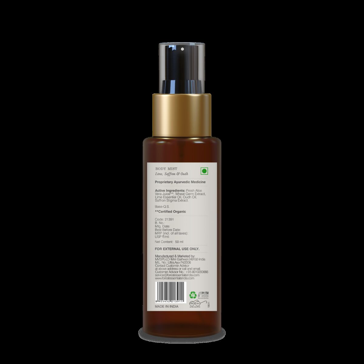Forest Essentials Scented Body Mist Lime Saffron & Oudh - Grab2buy