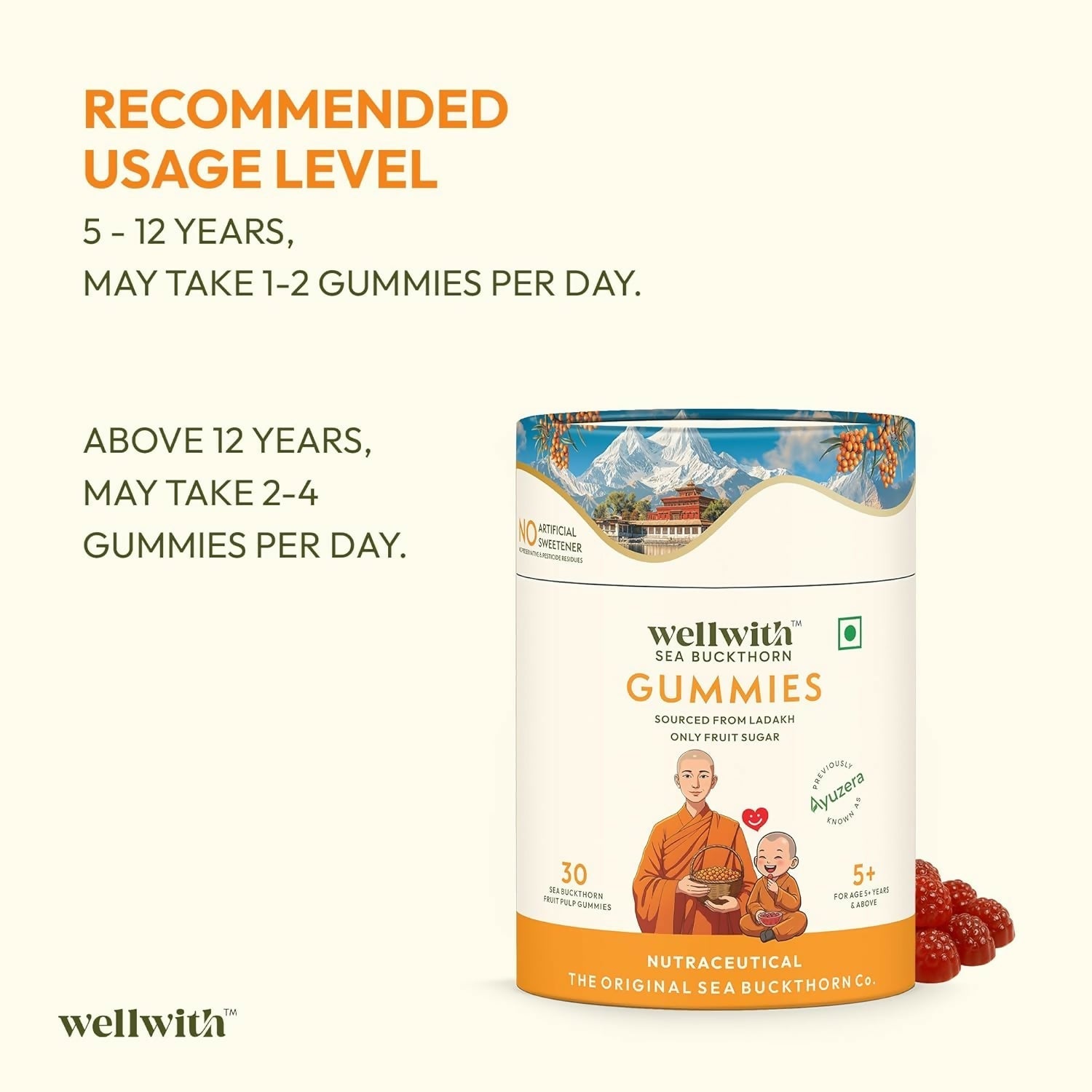 Wellwith Sea buckthorn Vitamin C Rich, multivitamin supplement, Immunity Gummies  Grab2Buy Wellwith Grab2Buy