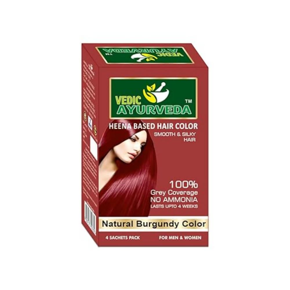 VedicAyurveda Henna Based Hair Colour, burgundy and Chestnut Brown  Grab2Buy VedicAyurveda Grab2Buy