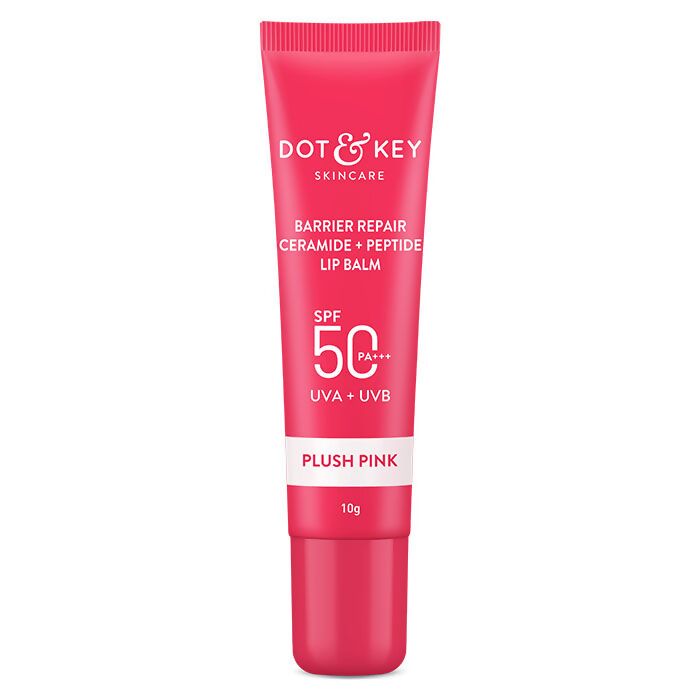 Dot & Key Barrier Repair Ceramide & Peptide SPF 50 Lip Balm - Plush Pink, UVA+UVB  Grab2Buy Dot & Key Grab2Buy
