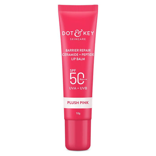 Dot & Key Barrier Repair Ceramide & Peptide SPF 50 Lip Balm - Plush Pink, UVA+UVB  Grab2Buy Dot & Key Grab2Buy