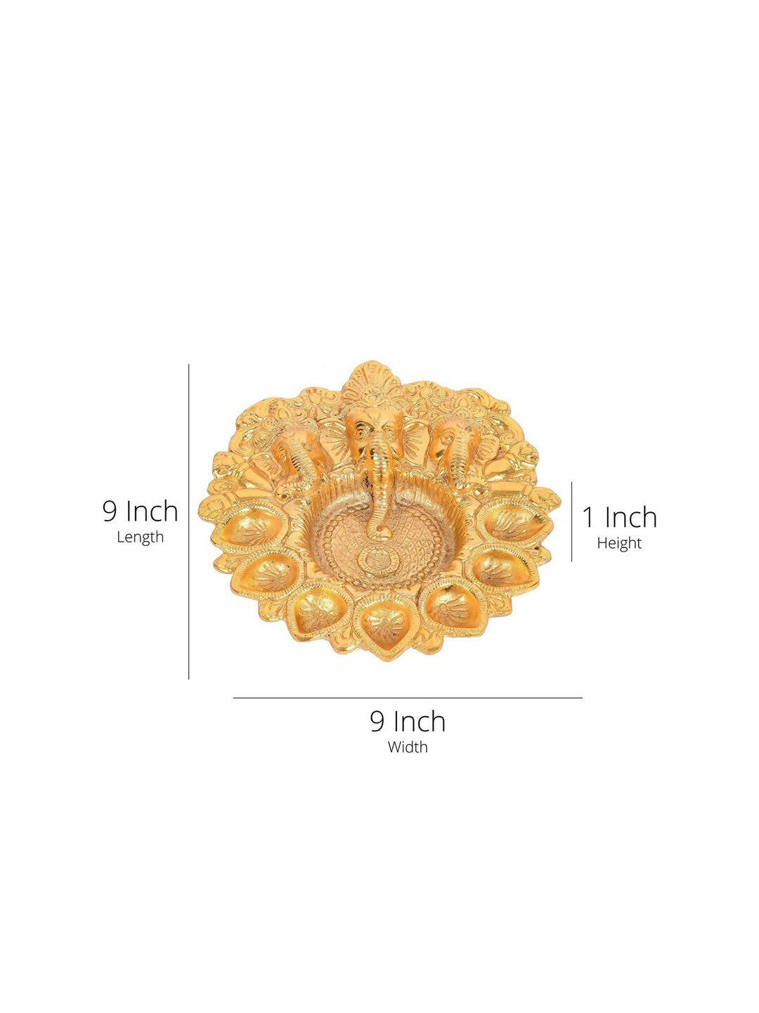 Craftvatika Gold-Toned Metal Lord Ganesha Design Kuber Diya 