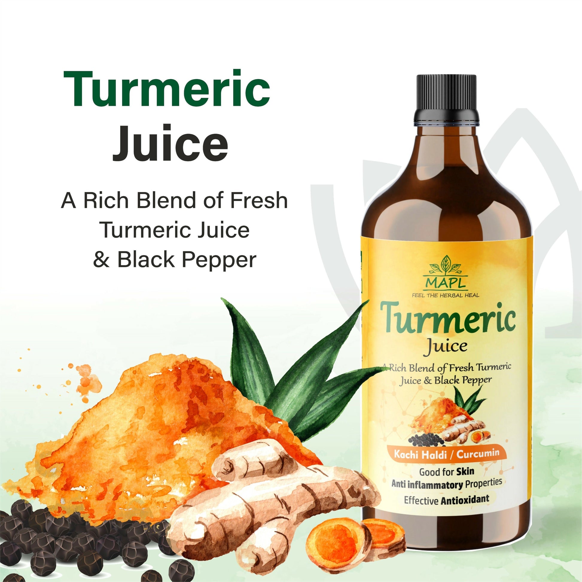 MAPL Cold-Pressed Turmeric & Balck Pepper Juice 