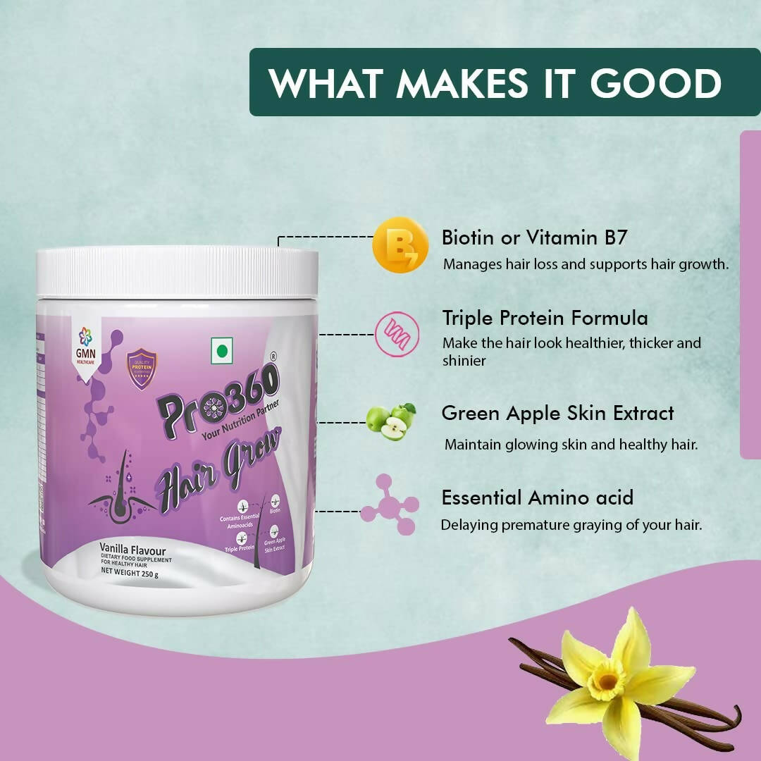 Pro360 Hair Grow Protein Powder for Healthy Hair Growth 